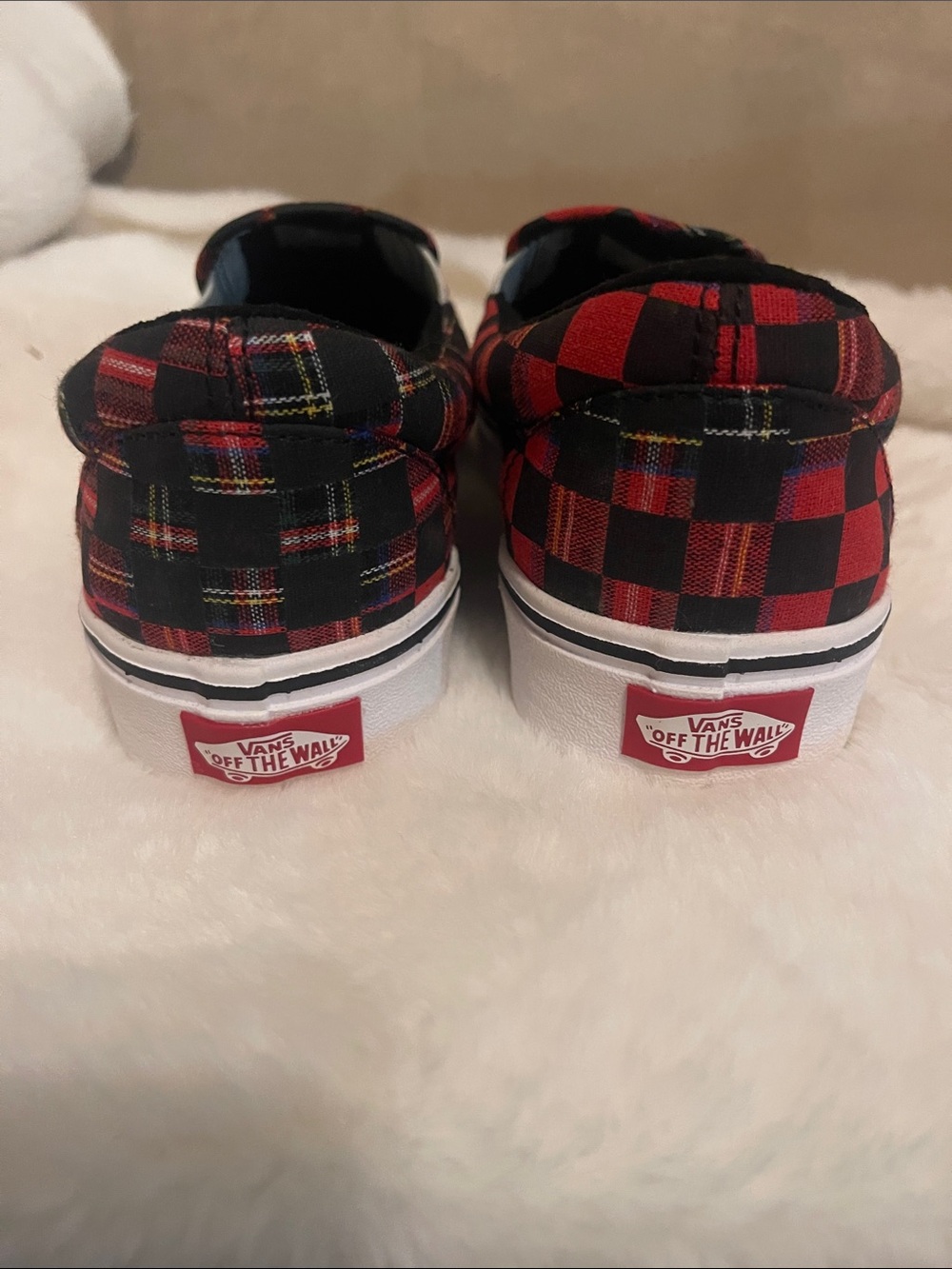 Vans ComfyCush Slip-On Plaid Checkerboard Red Black Men 5.5 / Women 7 - Picture 4 of 7